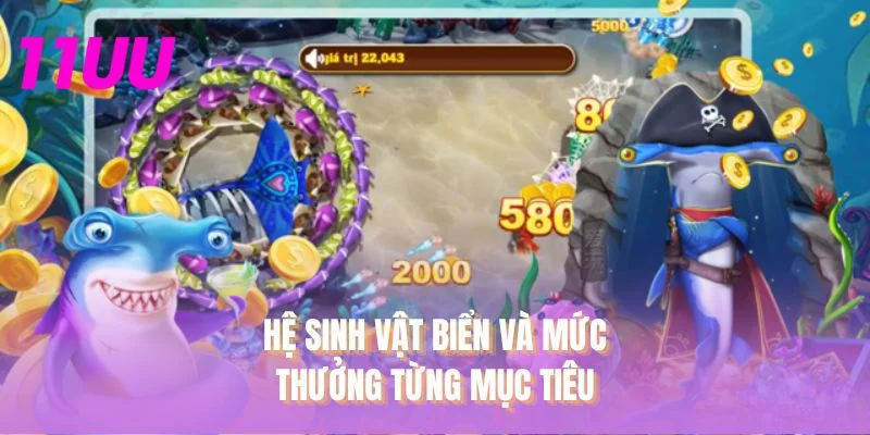 Hệ sinh vật biển và mức thưởng từng mục tiêu